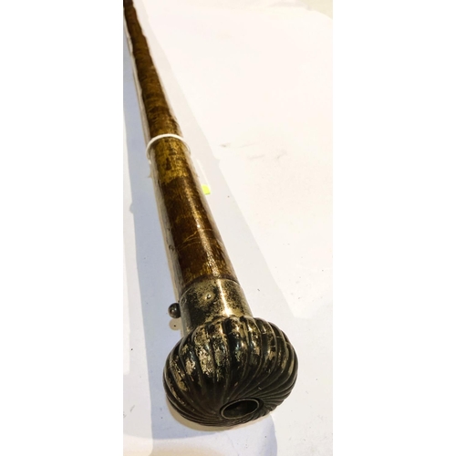 198 - A late 19th Century Brigg Patent silver walking stick finial with concealed cheroot holder, London, ... 