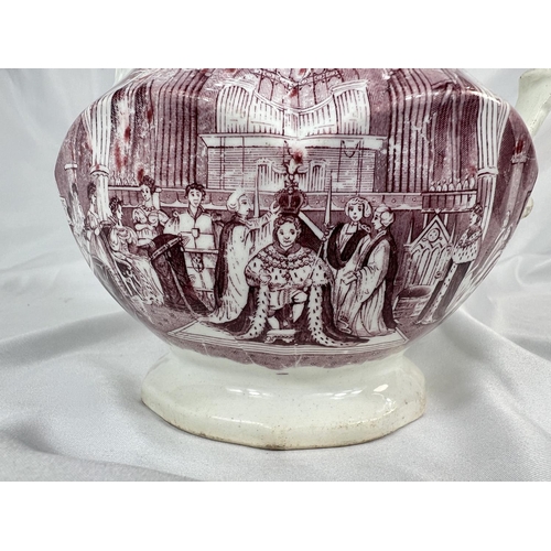 639 - An 1831 commemorative jug for William and Adelaide, crowned September.