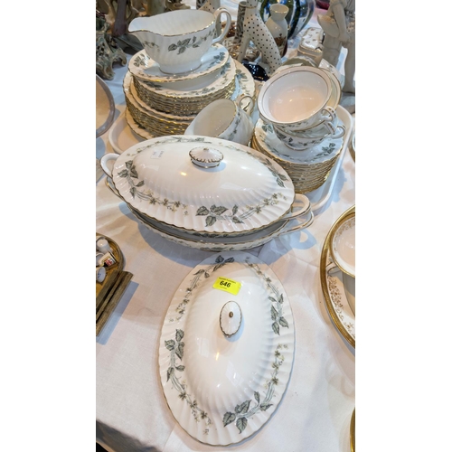 646 - A Mintons Greenwich pattern part dinner and tea service of approximately 45 pieces including tureens... 