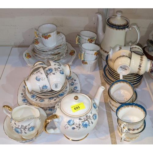 695 - A selection of Art Deco and later tea ware etc.