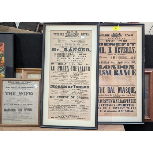 487 - A selection of 19th century local theatre posters, Manchester Theatre Royal etc.