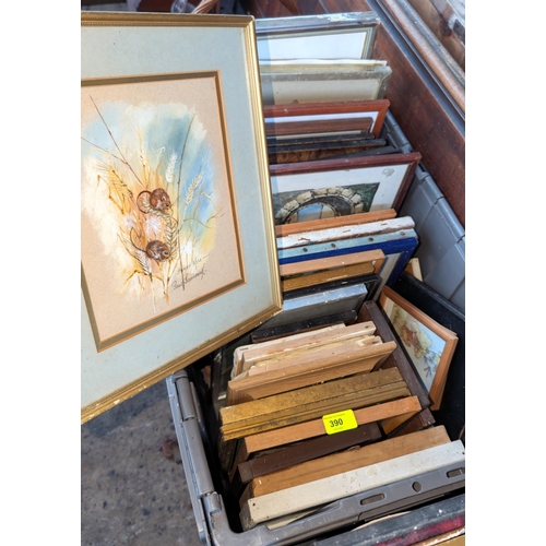 390 - A large selection of framed and glazed prints.