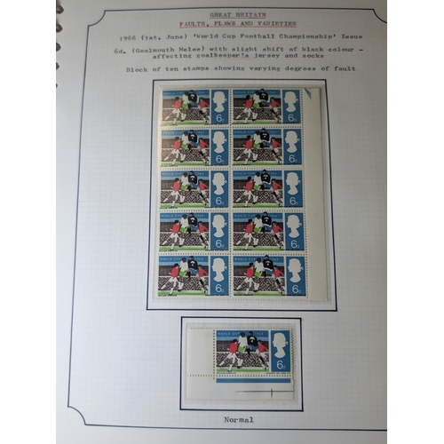 491 - Stamp album GB, Faults, Flaws and Varieties on 75 pages.