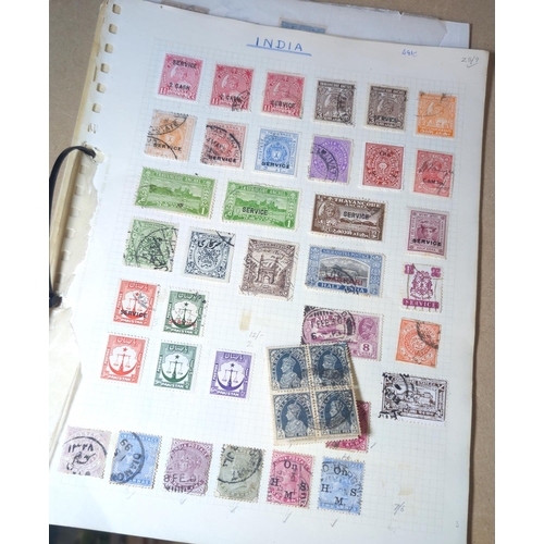 491C - A collection of early Indian stamps on sheets