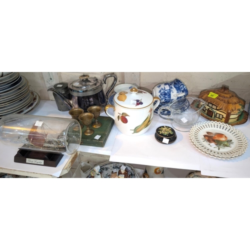 700 - A selection of decorative china and glass including cottage ware etc.