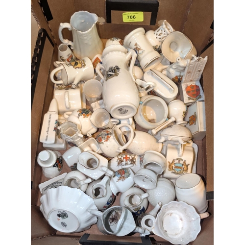 706 - A collection of various Goss crested ware porcelain.