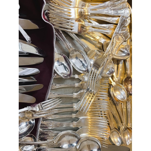 747 - A twelve setting canteen of silver plated cutlery by Arthur Price, and additional matching cutlery.