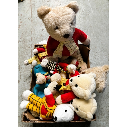 264 - A collection of vintage Rupert Bear teddy bears, various makes and sizes.