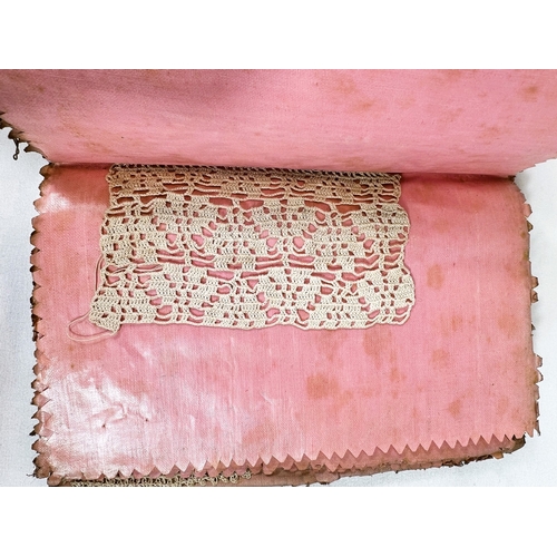 141 - LACE TATTING - a 19th century album with 40+ sample pieces of tatting and a similar album with 30+ e... 