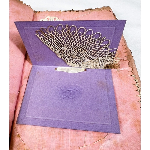 141 - LACE TATTING - a 19th century album with 40+ sample pieces of tatting and a similar album with 30+ e... 
