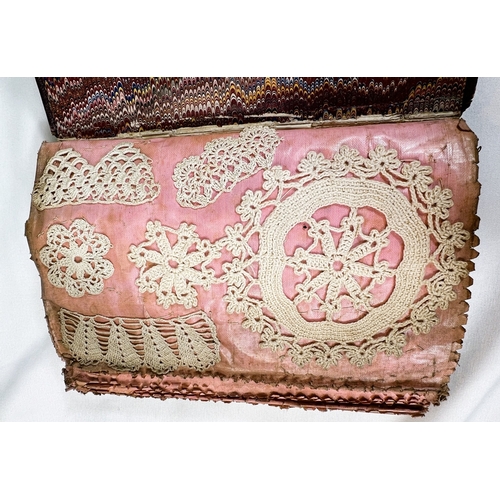 141 - LACE TATTING - a 19th century album with 40+ sample pieces of tatting and a similar album with 30+ e... 