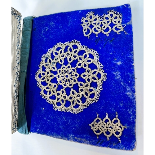 141 - LACE TATTING - a 19th century album with 40+ sample pieces of tatting and a similar album with 30+ e... 