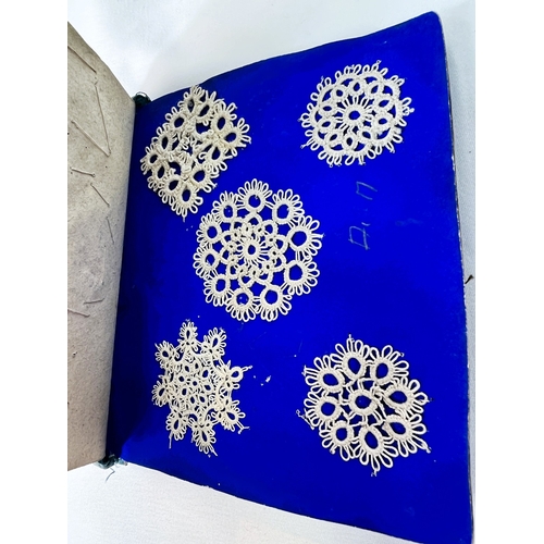 141 - LACE TATTING - a 19th century album with 40+ sample pieces of tatting and a similar album with 30+ e... 