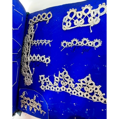141 - LACE TATTING - a 19th century album with 40+ sample pieces of tatting and a similar album with 30+ e... 
