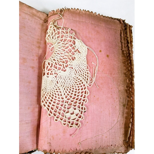 141 - LACE TATTING - a 19th century album with 40+ sample pieces of tatting and a similar album with 30+ e... 