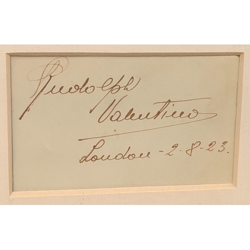 199 - Valentino, Rudolph: (1895-1926), Itialian Silent Film actor signature dated 2.8.23, in pen framed wi... 