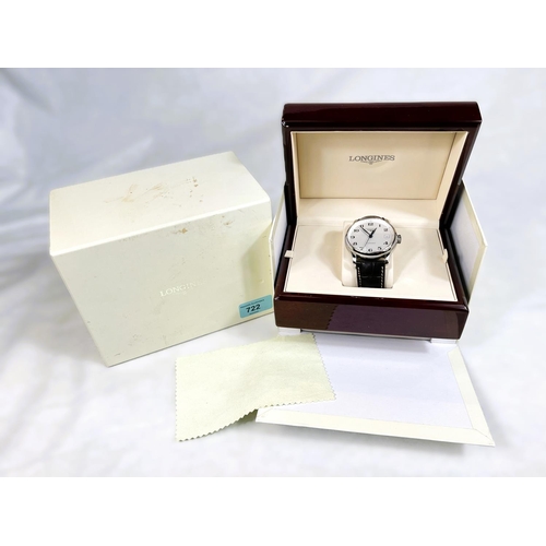 649 - A Longines Master Collection automatic stainless steel cased wristwatch, date on the quarter past, w... 