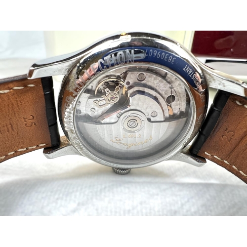 649 - A Longines Master Collection automatic stainless steel cased wristwatch, date on the quarter past, w... 
