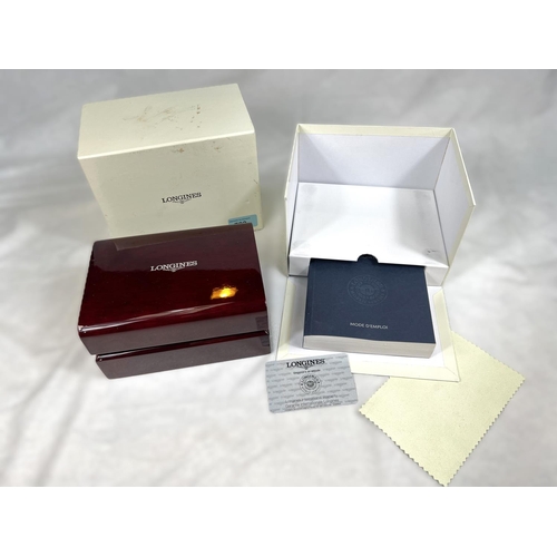 649 - A Longines Master Collection automatic stainless steel cased wristwatch, date on the quarter past, w... 