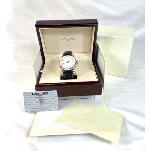 649 - A Longines Master Collection automatic stainless steel cased wristwatch, date on the quarter past, w... 