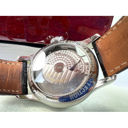 649 - A Longines Master Collection automatic stainless steel cased wristwatch, date on the quarter past, w... 