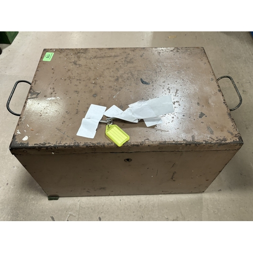 176 - A vintage Gladstone bag and two safe lock boxes.