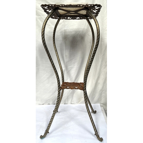 200 - A French brass plant stand, vintage bucket etc.