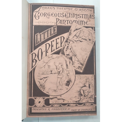 233 - GLASGOW PANTOMIMES 1884-1889, 6 programmes/playscripts, bound as one with wrapper and adverts preser... 