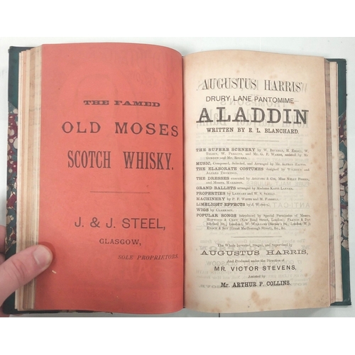 233 - GLASGOW PANTOMIMES 1884-1889, 6 programmes/playscripts, bound as one with wrapper and adverts preser... 
