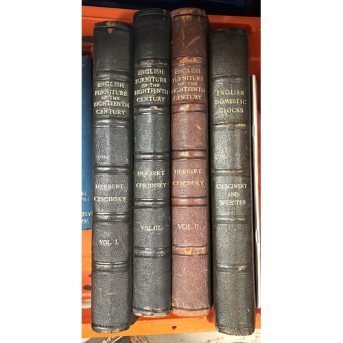 243 - 3 volumes of English Furniture of the 18th Century by Herbert Cescinsky and other vintage books