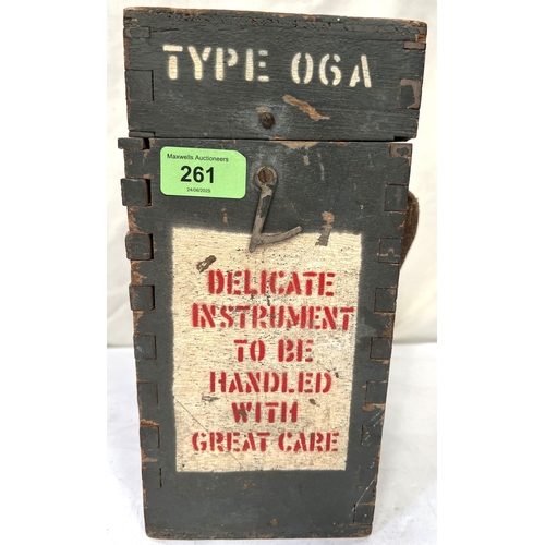 261 - A WWII RAF '06A' hand bearing compass in original box