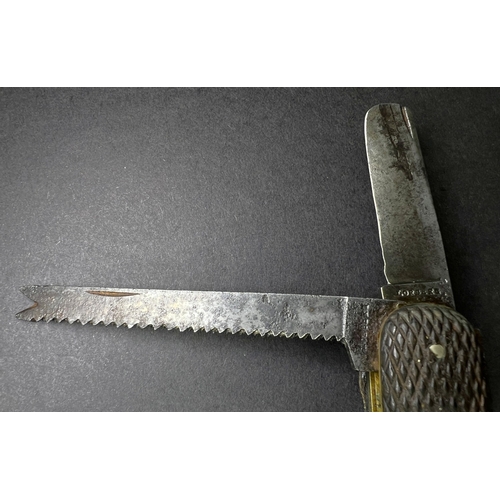 265 - A Lorb Patent Fisherman's pocket knife, including scales etc and a straight razor