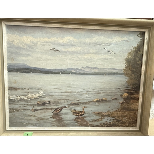4 - Margery Brown, oil on canvas, ducks on water and another picture.