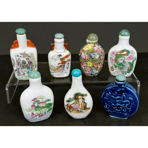 540 - Seven 20th century Chinese porcelain snuff bottles.