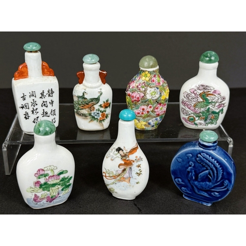 540 - Seven 20th century Chinese porcelain snuff bottles.