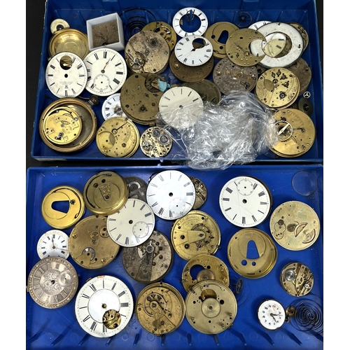 612 - A selection of watch dials, movements etc.
