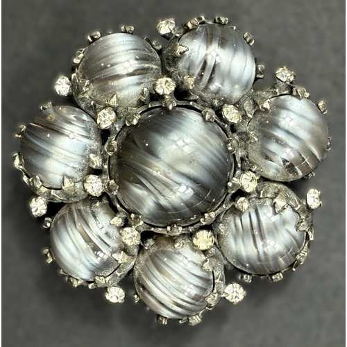 617 - Vintage Christian Dior, designed by Mitchel Kramer, circa 1950's - a flowerhead-style brooch with ci... 