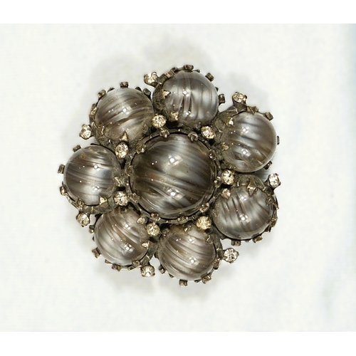 617 - Vintage Christian Dior, designed by Mitchel Kramer, circa 1950's - a flowerhead-style brooch with ci... 