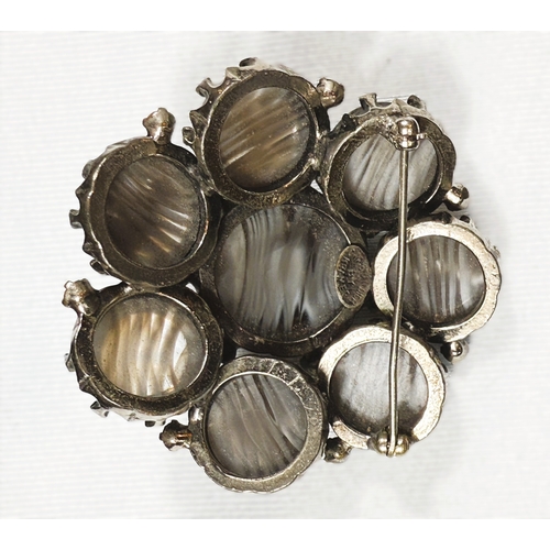 617 - Vintage Christian Dior, designed by Mitchel Kramer, circa 1950's - a flowerhead-style brooch with ci... 