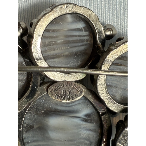 617 - Vintage Christian Dior, designed by Mitchel Kramer, circa 1950's - a flowerhead-style brooch with ci... 