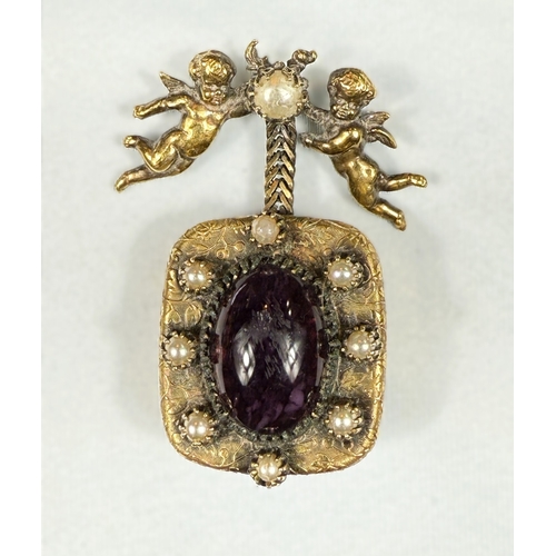 619 - Vintage Christian Dior, designed by Mitchel Maer, circa 1950's - a gold-plated musical brooch, 2 che... 