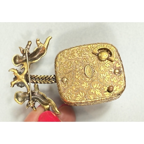 619 - Vintage Christian Dior, designed by Mitchel Maer, circa 1950's - a gold-plated musical brooch, 2 che... 