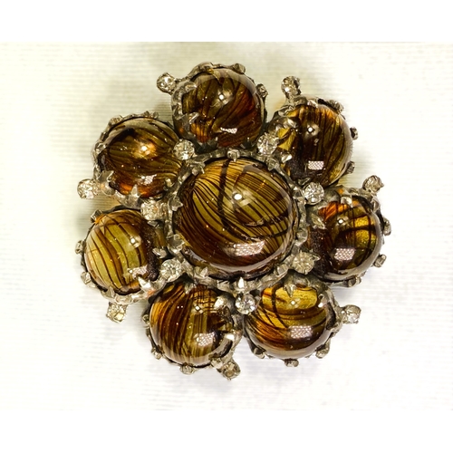 620 - Vintage Christian Dior, designed by Mitchel Maer, circa 1950's - a flowerhead-style brooch set with ... 