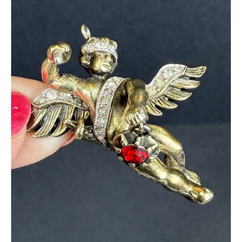 623 - Vintage Christian Dior, designed by Mitchel Maer, circa 1950's - a gilt pendant in the form of a che... 