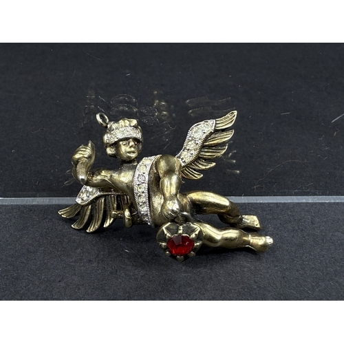623 - Vintage Christian Dior, designed by Mitchel Maer, circa 1950's - a gilt pendant in the form of a che... 