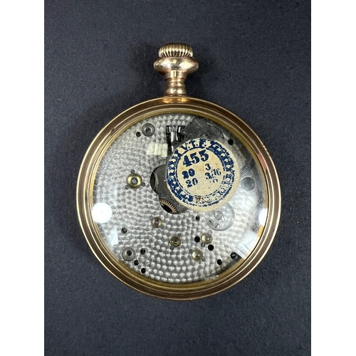 638 - A Gents large Railroad pocket watch with Highgrade Elgin Veritas 23 Jewel movement in gold plated ca... 