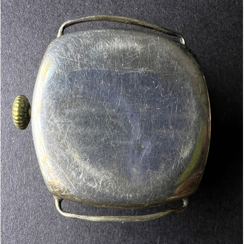 639 - An unusual Military officers early 20th century 8-day wristwatch and another similar watch