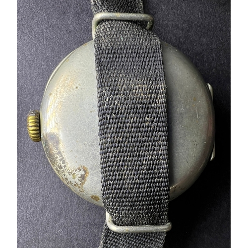 639 - An unusual Military officers early 20th century 8-day wristwatch and another similar watch