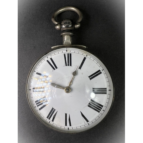 642C - A silver pear cased open face gents pocket watch with Northwich maker
