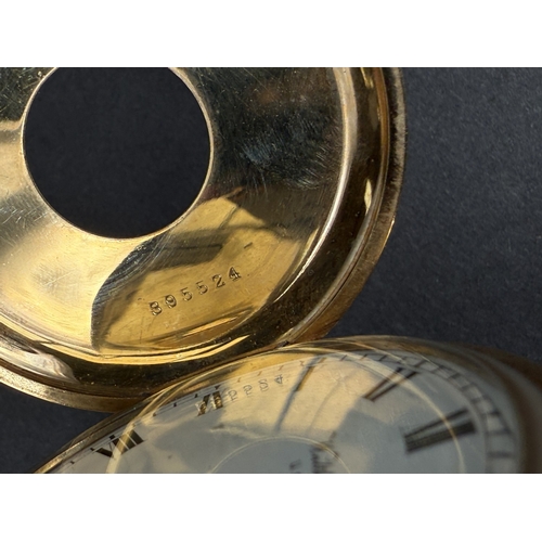 652 - A gold plated keyless Waltham half hunter pocket watch; a keyless open faced pocket watch by J. W. B... 